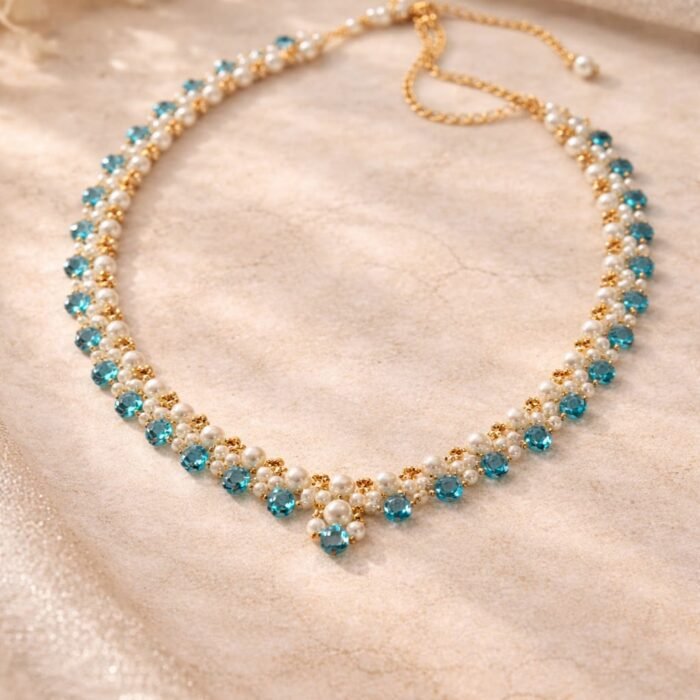 Aqua Pearl Whisper Necklace